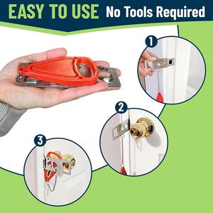 Upgraded Portable <b>Door</b> <b>Lock</b> Home Security <b>Door</b> <b>Lock</b> <b>Travel</b> Portable <b>Door</b> Stop Alarm or Traveling Hotel Home Apartment - Product Image 6