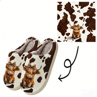 Chaussons personnalisés à la mode, imprimés animaux personnalisables, logo, doublure en peluche, légers, toutes saisons, chaussures d'intérieur confortables