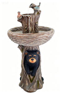 Fontaine d'eau à deux niveaux en forme de sculpture d'arbre, d'ours noir et d'<span class=keywords><strong>oiseau</strong></span> pour pelouse et jardin, vente en gros, décoration - Product Image 6