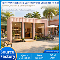 Conteneur modulaire détachable de 20 pieds pour boutique, bar, café, maison conteneur préfabriquée, magasin de proximité mobile, kiosques préfabriqués