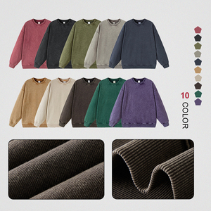 Wholesale Distressed Wash Terry Crewneck <strong>Sweatshirt</strong> Custom Streetwear Vintage Wash Crewneck <strong>Sweatshirts</strong> for Men - Product Image 1