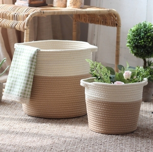 <span class=keywords><strong>Panier</strong></span> de rangement tissé moderne Vente en gros <span class=keywords><strong>Panier</strong></span> pliable en jute épissé en coton Corde pour plantes Pots de fleurs Couverture et <span class=keywords><strong>panier</strong></span> à linge - Product Image 4