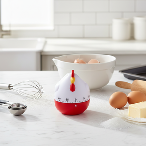 <span class=keywords><strong>Timer</strong></span> da Cucina Meccanico a Forma di Pollo, 60 Minuti, in Plastica Rossa Ecologica, Facile da Usare per Casa e Esterni - Product Image 2