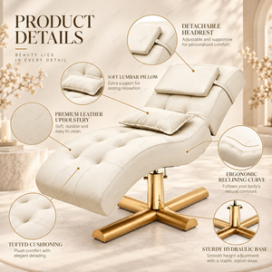 Cama de Pestañas Moderna Beige para Salón de Belleza, Colchón Curvo para Spa, Cama Facial de Lujo para Salón de Belleza, Cubrecolchón para Cama Facial - Product Image 5