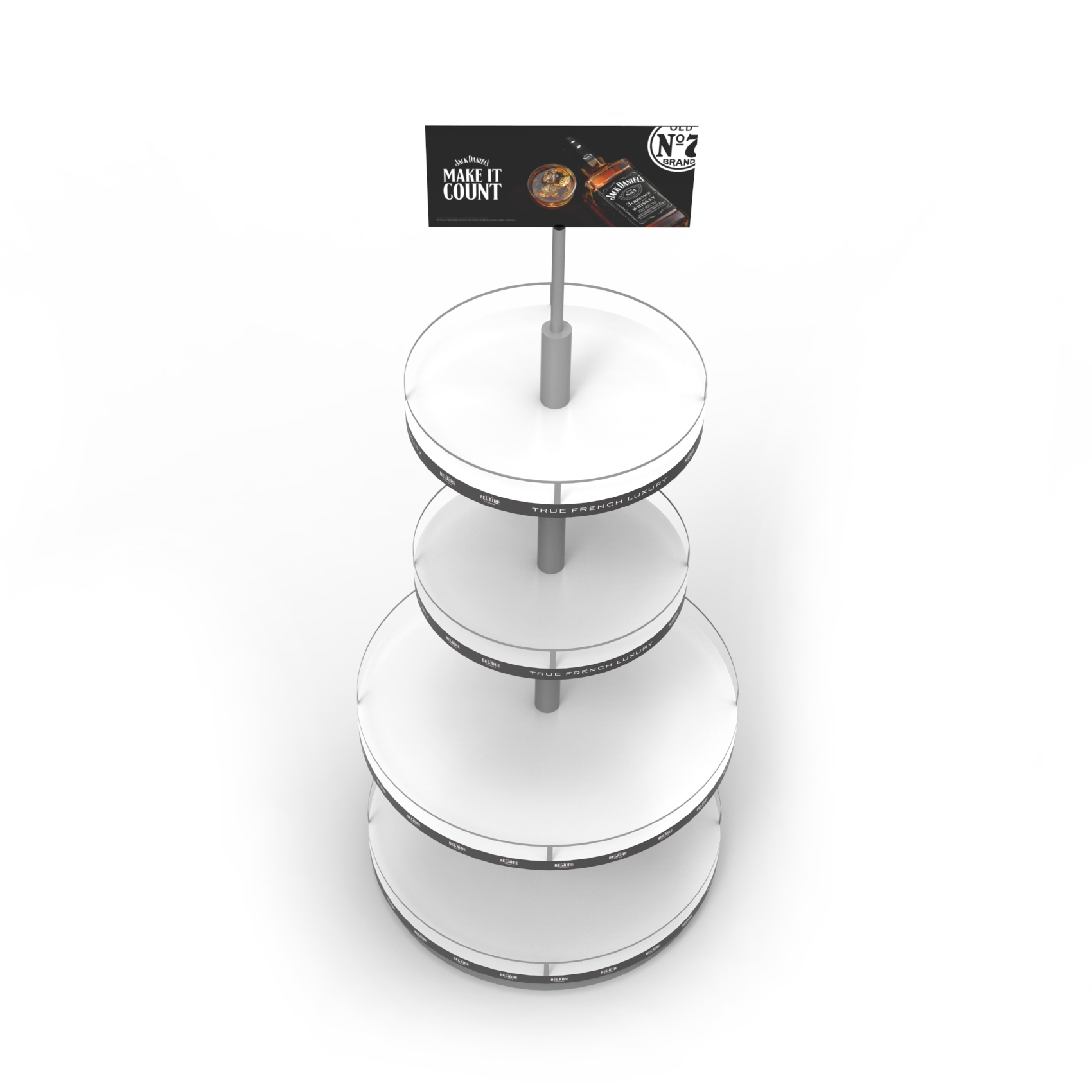 Customized Round Fashion Style Wine Display Rack Sparkling Beverage Metal Display Stands Wine Rack Metal for Liquor Store — view 6