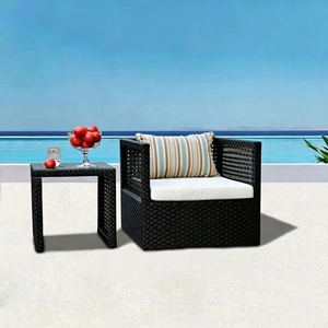 Canapé d'extérieur moderne en rotin, résistant aux intempéries, combinaison de meubles en osier pour jardin, balcon, villa – Vente directe usine à prix abordable - Product Image 4