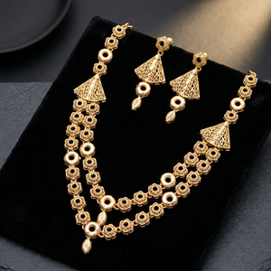 สร้อยคอทองชุบแบบดั้งเดิมสไตล์ตุรกี 14K18K24K ขายส่ง ชุดเครื่องประดับแฟชั่น โอโร จอยเอเรีย - Product Image 1
