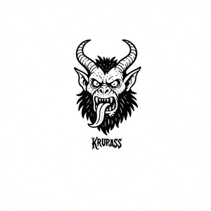 T-shirt Krampus Christmas Horror, design bianco e nero, per uomo e donna, vestibilità unisex - Product Image 2