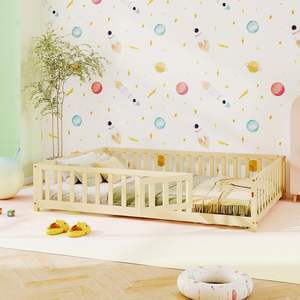 Camas de Madera Portátiles para Bebés al por Mayor, Cama Individual de Madera para Niños Pequeños, Protección Contra Caídas, Marco de Listones, Cama Montessori para el Suelo - Product Image 2