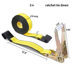 <span class=keywords><strong>Sangle</strong></span> à <span class=keywords><strong>cliquet</strong></span> robuste de haute qualité en gros 2in 5000kg avec crochet plat pour l'arrimage de la cargaison du camion - Product Image 6