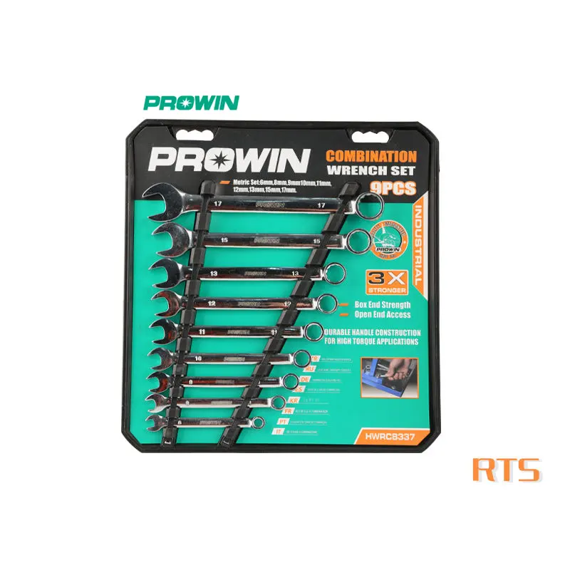 Prowin Spot Manufacturer Wholesale SKU 11653 9 pcs Carbon Steel Gear Torque Combination Spanner Wrench Set