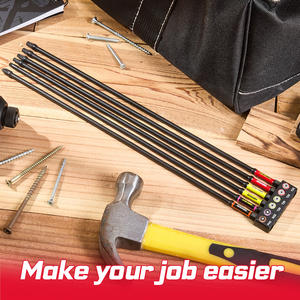 Jeu de 6 embouts de tournevis cruciformes PH2 SQ <span class=keywords><strong>T20</strong></span> T25 extra-longs de 300 mm (12 pouces), résistants aux chocs, avec manche en acier, pointes magnétiques et code couleur - Product Image 3