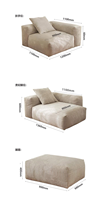 Canapé d'angle modulable en forme de L, extra large, en velours côtelé, ensemble de canapés en tissu, livré en boîte pour salon