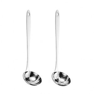 Juego de utensilios de cocina de acero inoxidable duradero y versátil: cucharón, espumadera y utensilios para ollas calientes - Product Image 2