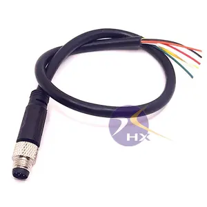 Waterproof Ip67 Electrical Pvc Shielded Cable M8 4 6 Pin Male To Female Aviation Sensor Circular Connector M8 Connector Cable