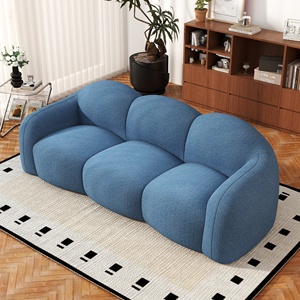 Sofá Atunus en <span class=keywords><strong>Stock</strong></span>, Estilo Nórdico Minimalista, Envasado al Vacío, para Sala de Estar, Muebles para el Hogar, Sofá de 3 Plazas Azul Nube - Product Image 1