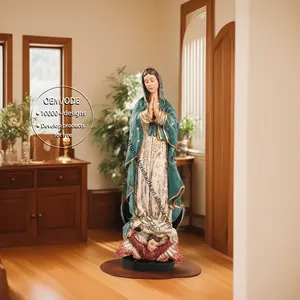 Заводская оптовая продажа католические религиозные статуи из смолы Наша леди Гуадалупе статуя ручной работы Христианская Смола католический подарок