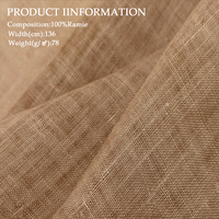 Tissu 100% Ramie Tissé Léger, Respirant, Anti-Odeur, Écologique pour Chemises, Pantalons, Robes d'Été – Vente en Gros Mode Décontractée