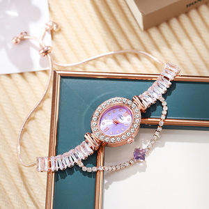 Elegante reloj de pulsera extraíble para mujer, reloj de pulsera ovalado con incrustaciones de circonitas para mujer - Product Image 5