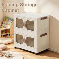 Organisateur de rangement en plastique PP de haute qualité avec panneau transparent, design pliable pour jouets et linge, installation facile, grande capacité