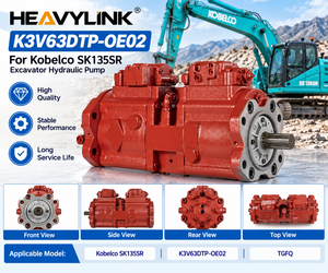 ปั๊มไฮดรอลิกสำหรับรถขุด K3V63DTP-OE02 สำหรับ Kobelco SK135SR อะไหล่เครื่องจักรก่อสร้าง - Product Image 1