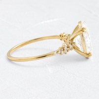 Perhiasan Mewah TELULA Cincin Berlian Laboratorium Bersertifikat IGI Emas Padat 14K 18K 1ct 2ct 3ct Potongan Oval Berlian Buatan Laboratorium Cincin Pernikahan