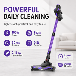 OEM 100W Cordless Stick Dry <b>Vacuum</b> Cleaner Rechargeable Wireless 0.8L Dust Cup Foldable Tube HEPA Filter Cyclone Home Cleaning - Product Image 3