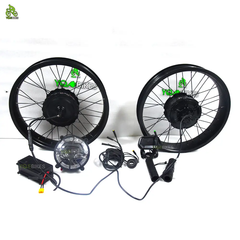 적합 20 인치 ebike DIY 듀얼 드라이브 e 자전거 전기 자전거 1000W + 2000W 먼지 오프 도로 전기 자전거 변환 키트 조립