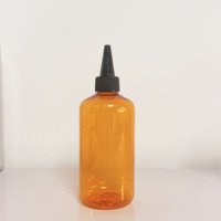 9oz 280ml Amber PET Plastic Twist Top Cap Squeeze Applicator Hair Oil Bottle