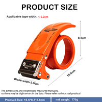 PROSUN Distributeur et coupeur de ruban adhésif en métal robuste orange de 2 pouces avec lames remplaçables, modèle 8050-LS