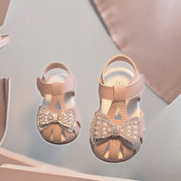 Sandales de princesse confortables en cuir PU souple pour bébé, doublure en maille, antidérapantes, 0-3 ans, toutes saisons, semelle intérieure à enfiler, unisexe