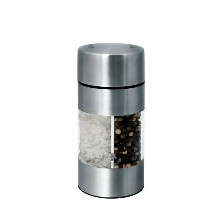 China Supplier Direct Selling Stainless Steel And Acrylic 14cm Tall Dual Manual Grinder