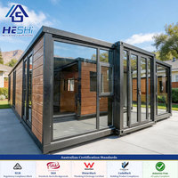 Maison conteneur préfabriquée extensible 20 pieds 40 pieds aux normes australiennes, 1, 2, 3, 4, 5 chambres, avec jardin, prix, mini-maison, villa