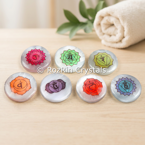 RozRin <b>Crystals</b> 7 <b>Chakra</b> <b>Crystal</b> Stones Circle Reiki Healing <b>Set</b> Inlaying Art Collectible - Product Image 4