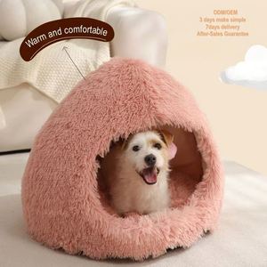Luxury Plush Cartoon Dog Cat <b>Sofa</b> <b>Bed</b> Cave Modern Fashion Solid Winter Eco-Friendly Sponge Filling Indoor Living Room Pet - Product Image 1