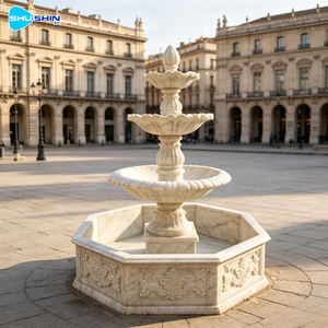 Fuente de <span class=keywords><strong>Escultura</strong></span> de Mármol Tradicional Hecha a Mano y Personalizada con Iluminación para Uso en Exteriores en Jardines y Villas - Product Image 2