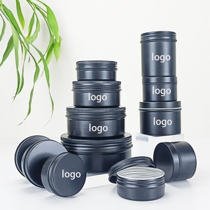Hot Sale 10g 20g 30g 50g 100g 150g <b>Small</b> Luxury Black Matte Cosmetic Aluminum Metal Lip Balm Tin Jar <b>Container</b> for Candle Jars - Product Image 3