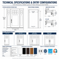 Porte d'entrée moderne en composite blanc avec fenêtre en verre pour villa, vente en gros, livraison directe d'usine