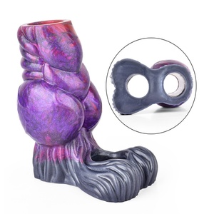N-5148 Soft Liquid Silicone Realistic <b>Dildo</b> Hollow Fantasy Sleeves for Men - Product Image 1