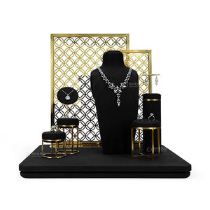 Présentoir de buste de bijoux en bois de luxe avec support de boucles d'oreilles pour conteneurs de bijoux haut de gamme - Product Image 5