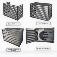 Garde persiennes anti-UV à dessus plat à quatre côtés personnalisé-pare-pluie dissipant la chaleur pour les unités extérieures AC.