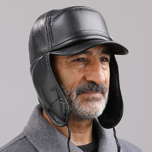 Chapeau d'hiver Lei Feng pour hommes, noir, doublé de polaire, chaud, coupe-vent, protection des oreilles, pour les personnes âgées et les pères - Product Image 3