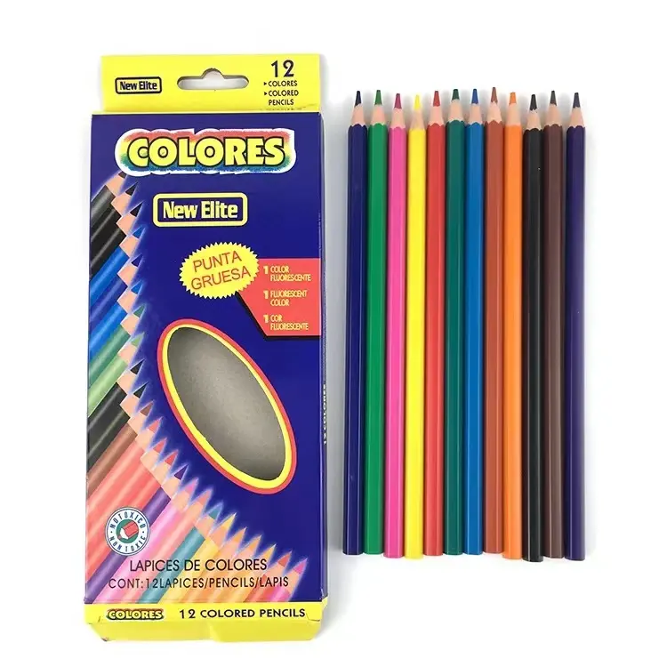 Harga murah diskon besar set pensil warna 12/18/24 warna pensil warna kayu untuk siswa/sekolah anak-anak