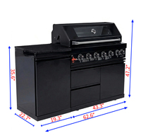 Ensemble de cuisine extérieure modulaire en acier inoxydable 304 respectueux de l'environnement, station de barbecue, îlot avec tiroir