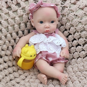 11 Inch <strong>Small</strong> Soft Silicone Reborn Baby <strong>Doll</strong> Fashion Mini Toy Model in Pink for Children - Product Image 6