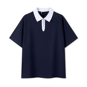 Chemise à manches courtes en coton extensible avec logo brodé personnalisé, élégante, avec patte de boutonnage cachée - Product Image 4