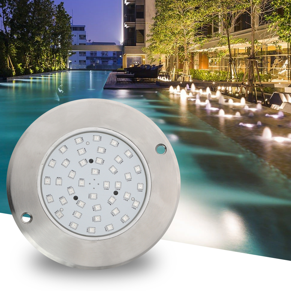 IP68 Stainless Steel RGB Thin Swimming Pool Lights New Design 8W 24W LED Underwater Pool Light