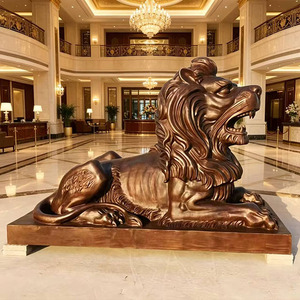 Décoration de jardin extérieure, sculpture d'animal en bronze forgé à la main, taille réelle, <span class=keywords><strong>lion</strong></span> personnalisé - Product Image 4
