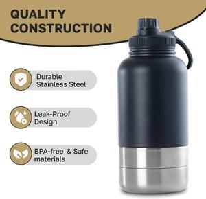 Bouteille d'eau pour chien étanche Portable 3 en 1 Bouteille d'eau isolée pour chien en acier inoxydable 32oz - Product Image 4