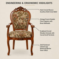 Chaise de salle à manger sculptée en bois massif de style européen, fauteuil de loisirs en tissu, chaise d'étude, chaise de bureau, chaise de table basse, mobilier de maison